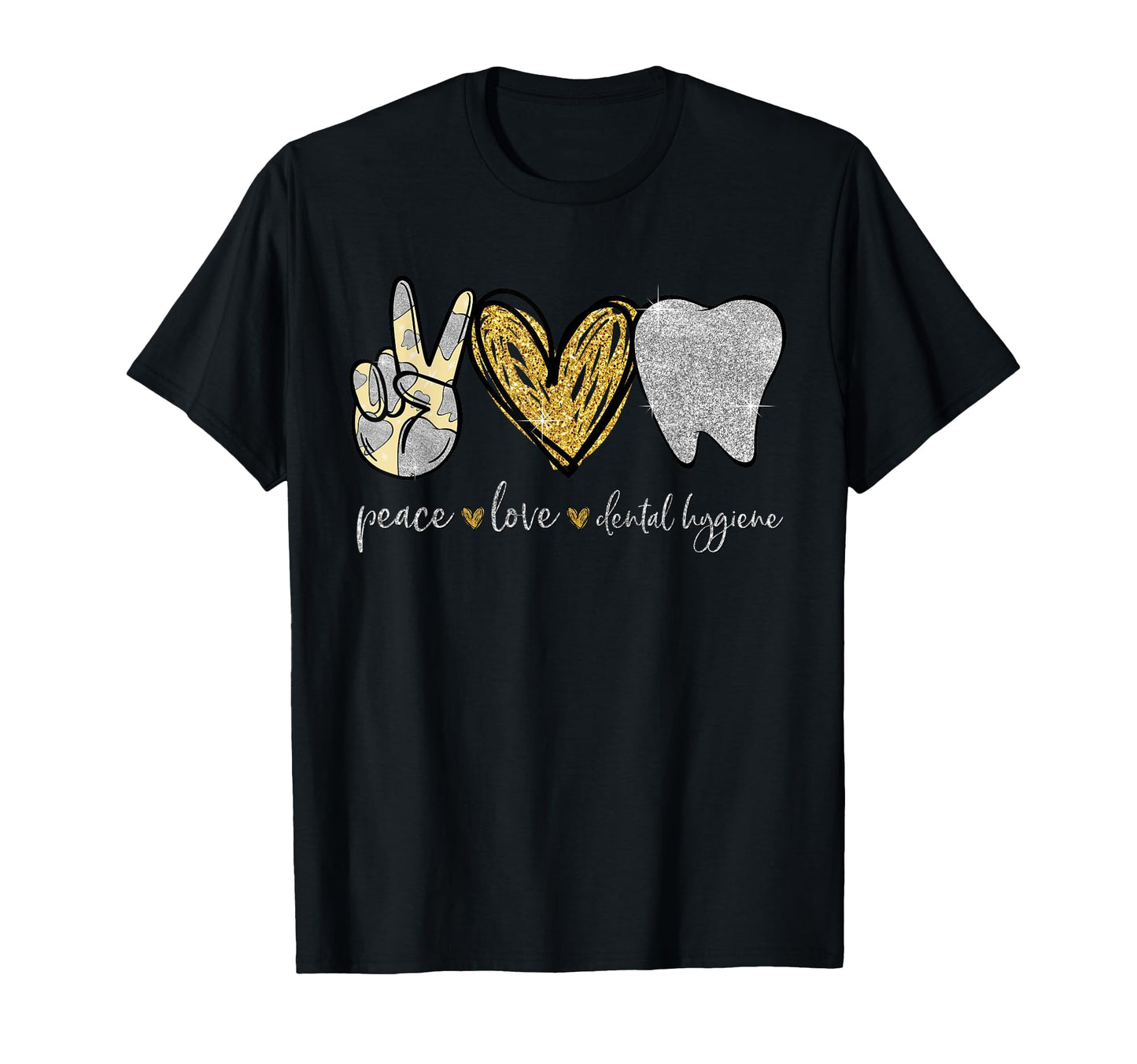 Dental Assistant Tooth Peace Love T-Shirt - Trendy Graphic Men Women - T-Shirt, Sweatshirt, Hoodie