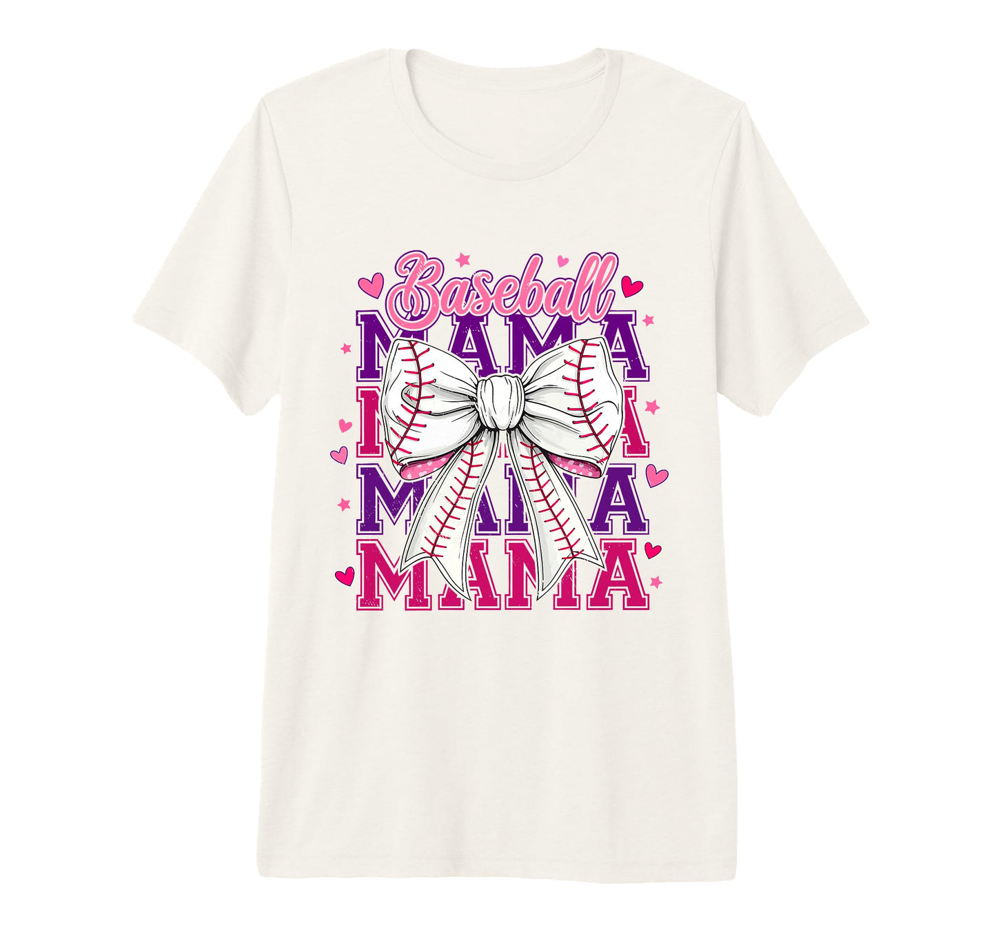 Baseball Mama Coquette Bow Baseball Mom T-Shirt - Novelty Apparel Unisex - T-Shirt, Sweatshirt, Hoodie