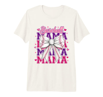 Baseball Mama Coquette Bow Baseball Mom T-Shirt - Novelty Apparel Unisex - T-Shirt, Sweatshirt, Hoodie