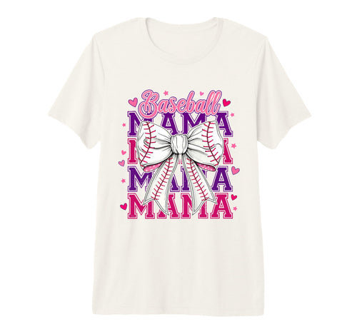 Baseball Mama Coquette Bow Baseball Mom T-Shirt - Novelty Apparel Unisex - T-Shirt, Sweatshirt, Hoodie