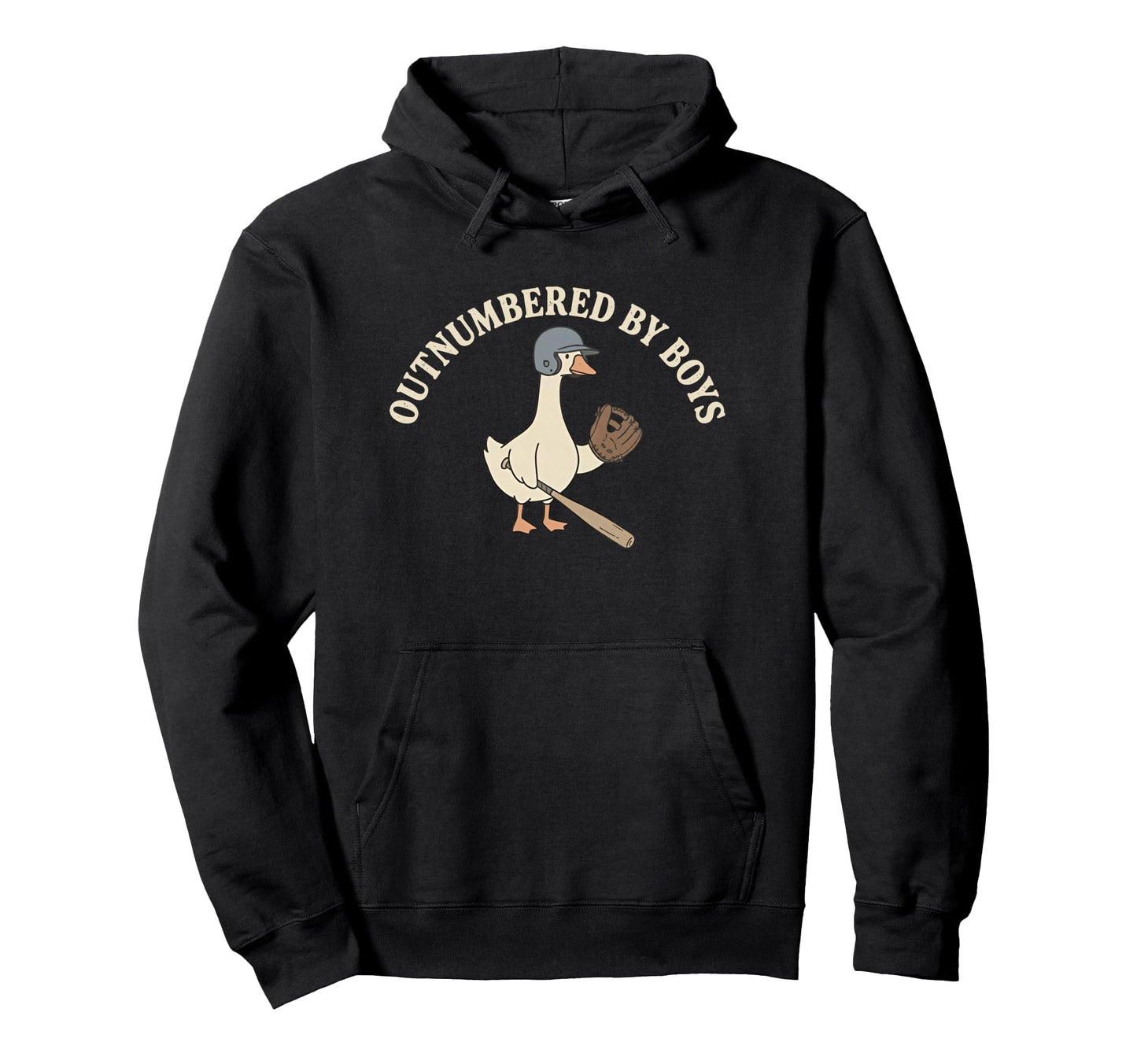 Outnumbered Baseball Goose Mothers Day Hoodie - Minimalist Print for Adults - T-Shirt, Sweatshirt, Hoodie