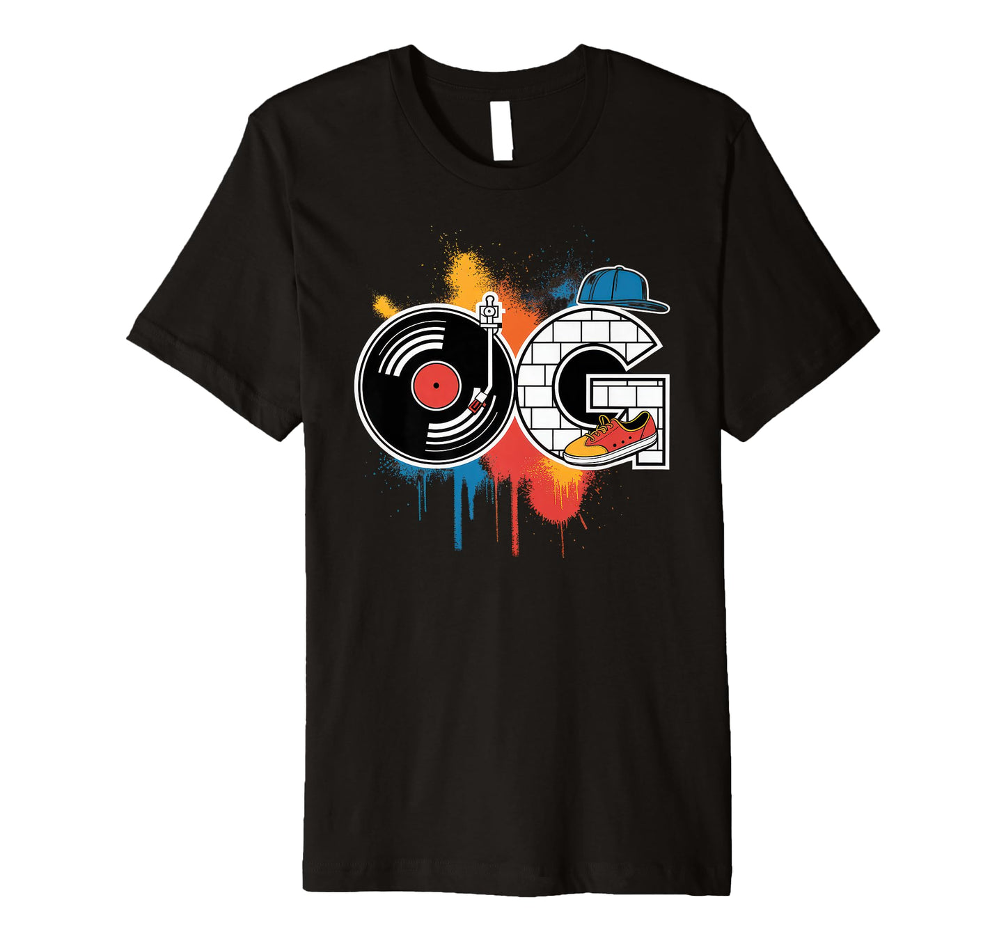 Old School Og Hip Hop Vinyl Cds T-Shirt - Aesthetic Graphic for Adults - T-Shirt, Sweatshirt, Hoodie