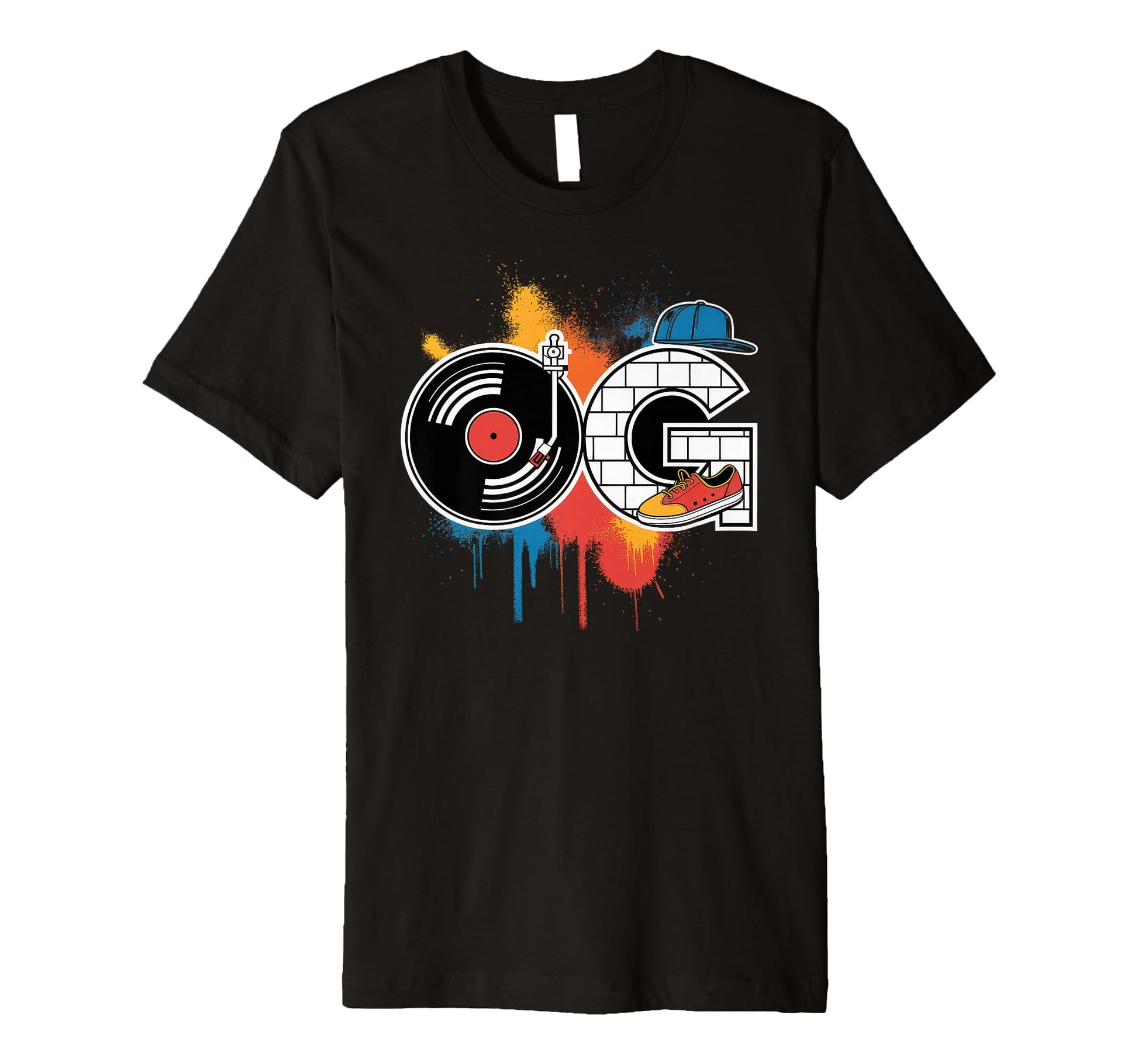 Old School Og Hip Hop Vinyl Cds T-Shirt - Aesthetic Graphic for Adults - T-Shirt, Sweatshirt, Hoodie