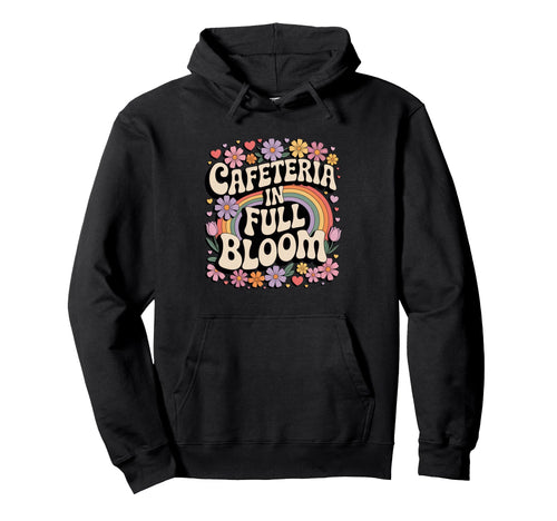 Cafeteria Full Bloom Groovy Rainbow Hoodie - Minimalist Print for Adults - T-Shirt, Sweatshirt, Hoodie