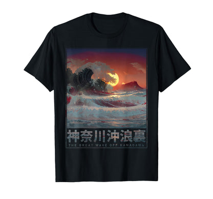 Japanese Kanagawa Wave Aesthetic T-Shirt - Custom Art Print Unisex - T-Shirt, Sweatshirt, Hoodie