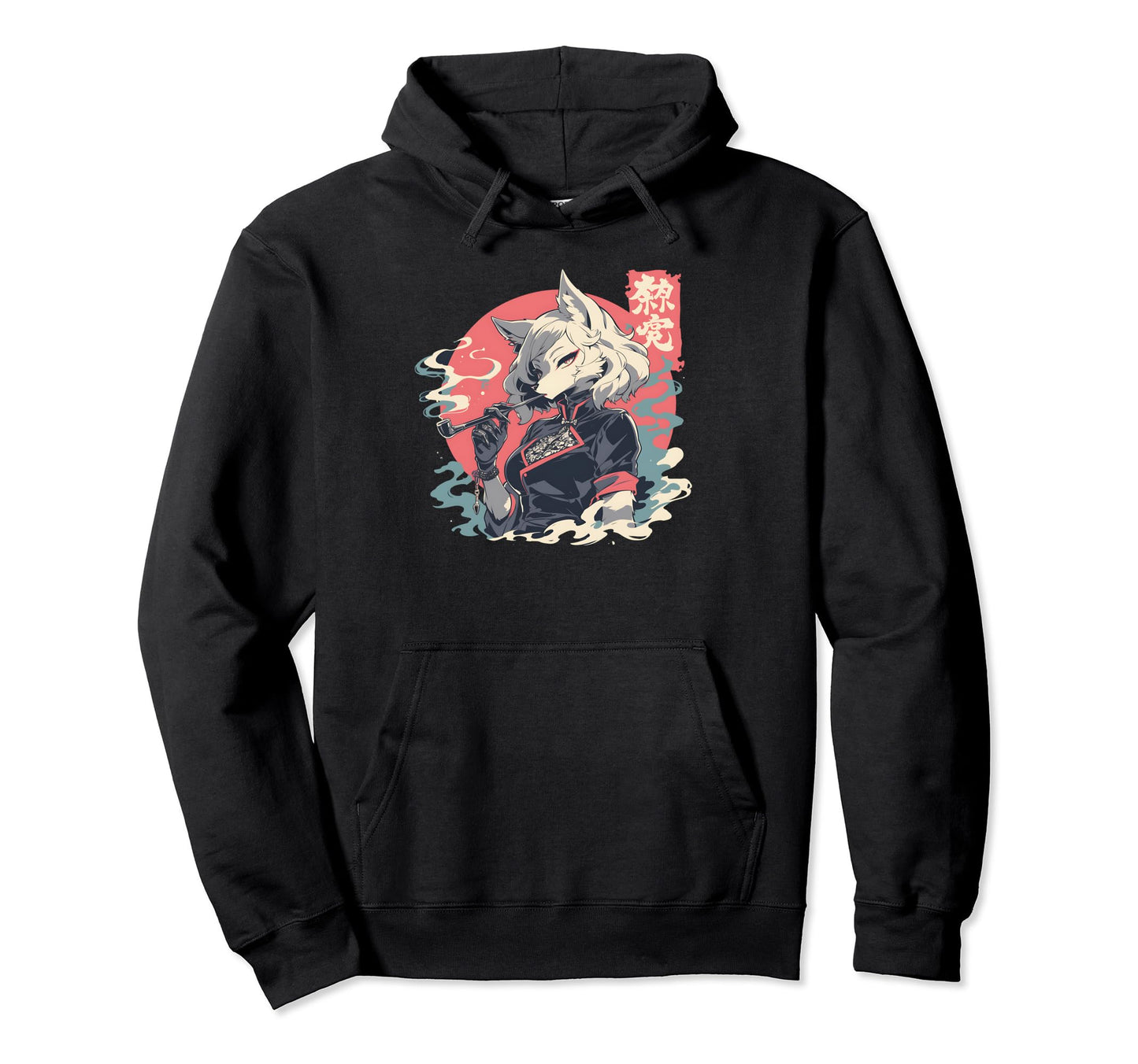 Goth Grunge Demon Anime Furry Wolf Hoodie - Aesthetic Graphic Unisex - T-Shirt, Sweatshirt, Hoodie