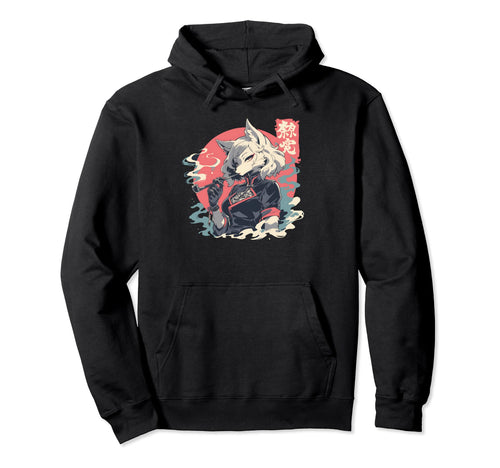 Goth Grunge Demon Anime Furry Wolf Hoodie - Aesthetic Graphic Unisex - T-Shirt, Sweatshirt, Hoodie