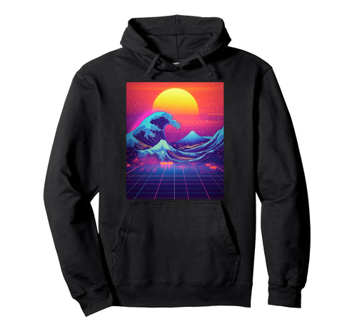 Synthwave Sunset Vaporwave Aesthetic Hoodie - Trendy Graphic Men Women - T-Shirt, Sweatshirt, Hoodie