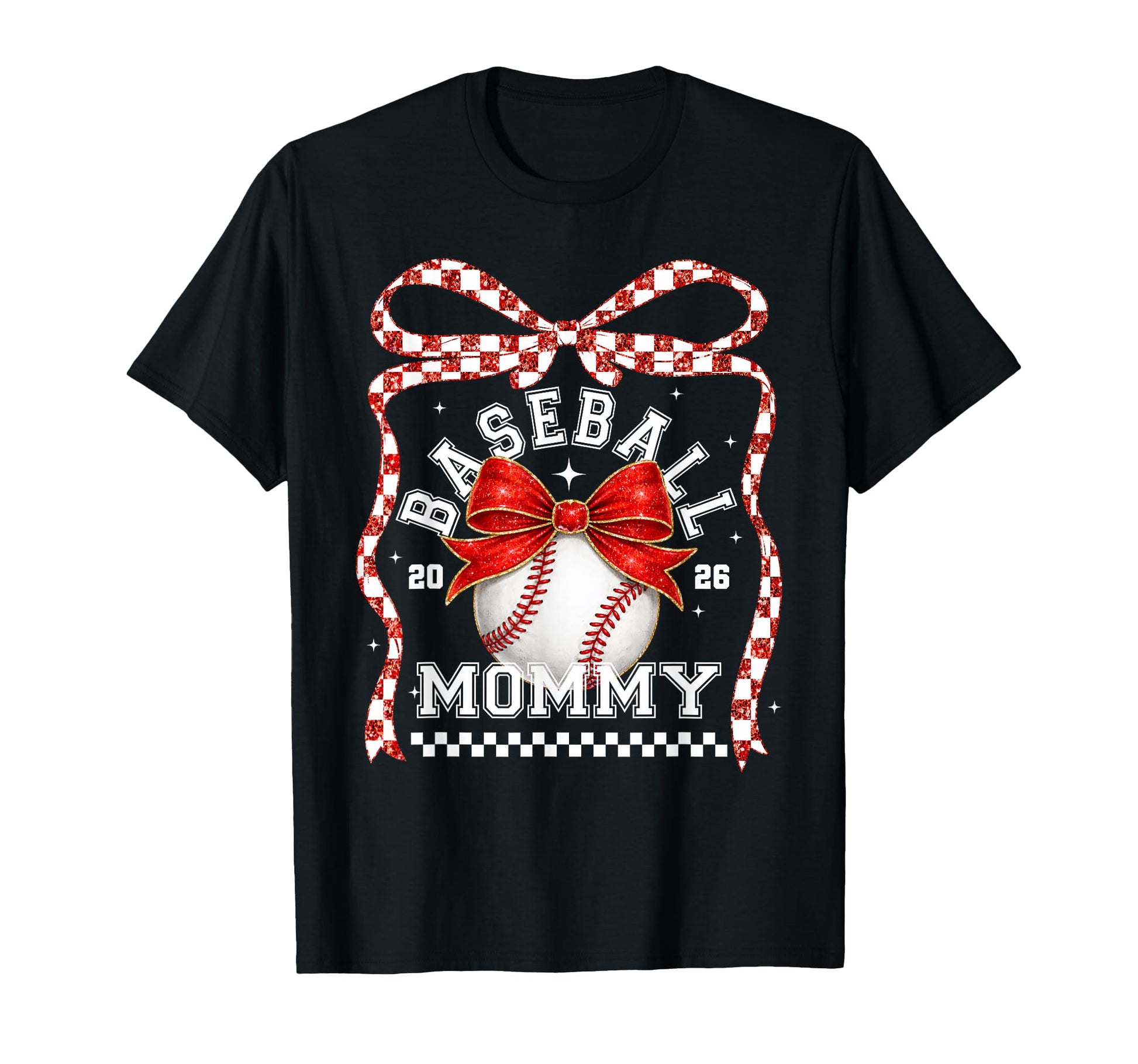 Baseball Mommy Coquette Bow Game Day T-Shirt - Custom Art Print for Adults - T-Shirt, Sweatshirt, Hoodie
