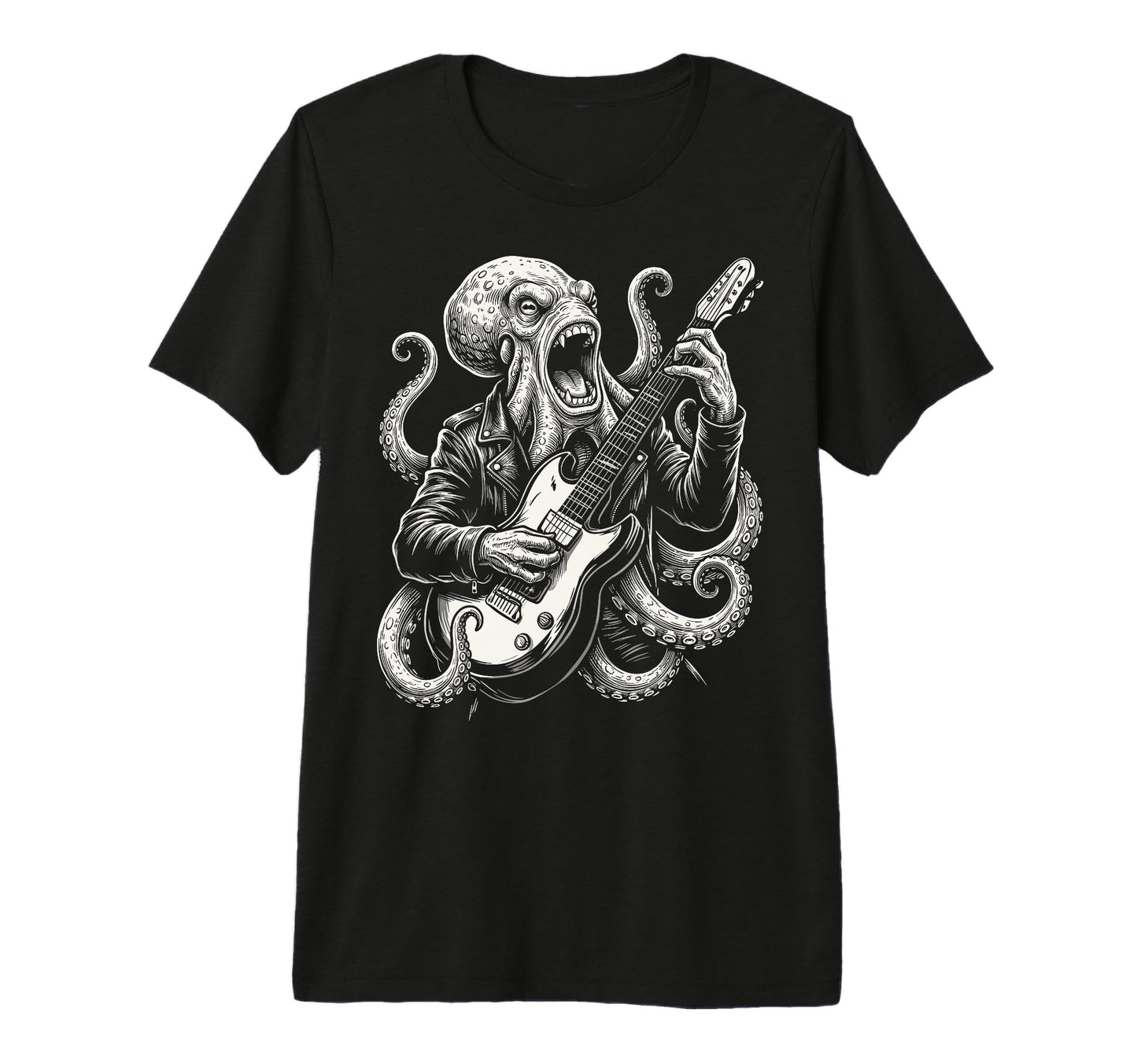 Funny Octopus Playing Guitar Heavy T-Shirt - Streetwear Style for Adults - T-Shirt, Sweatshirt, Hoodie