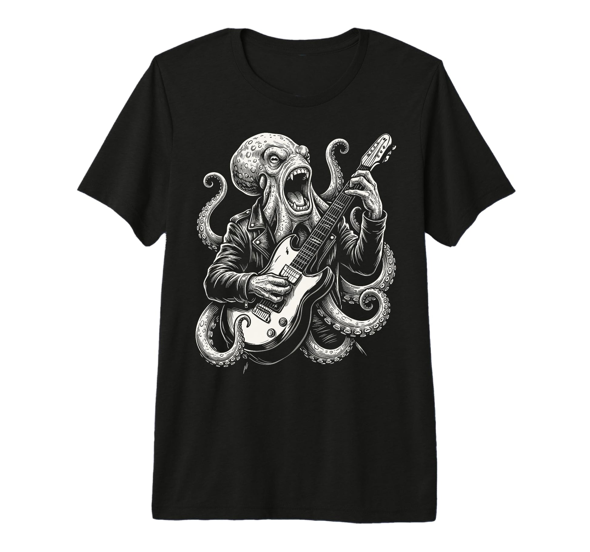 Funny Octopus Playing Guitar Heavy T-Shirt - Streetwear Style for Adults - T-Shirt, Sweatshirt, Hoodie