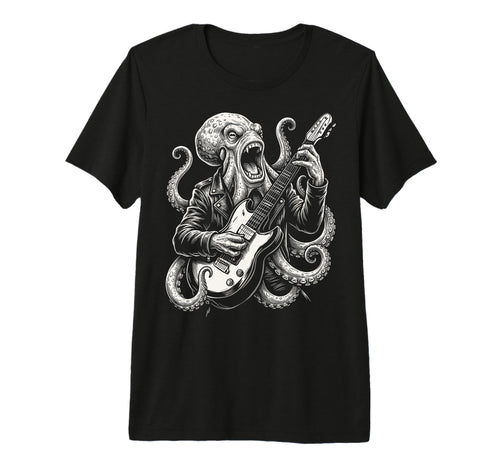 Funny Octopus Playing Guitar Heavy T-Shirt - Streetwear Style for Adults - T-Shirt, Sweatshirt, Hoodie