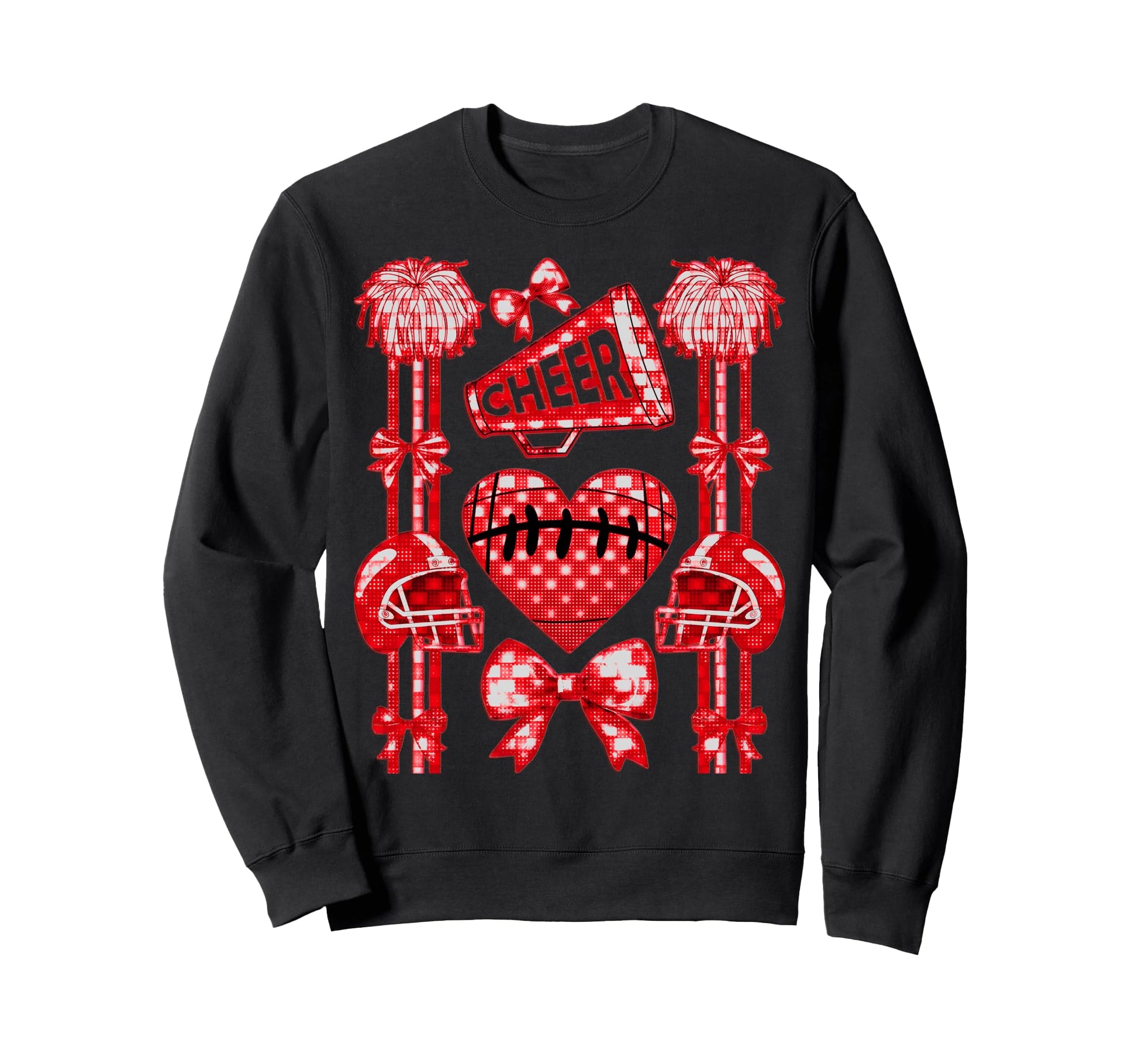Football Cheer Mom Coquette Bow Mom Sweatshirt - Graphic Print Men Women - T-Shirt, Sweatshirt, Hoodie