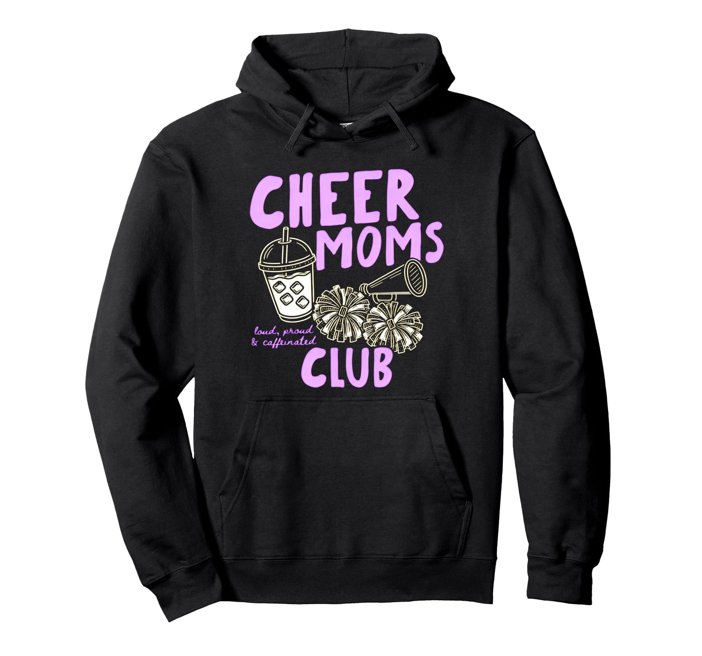 Cheer Mom Club Proud Team Supporter Hoodie - Unique Graphic for Adults - T-Shirt, Sweatshirt, Hoodie