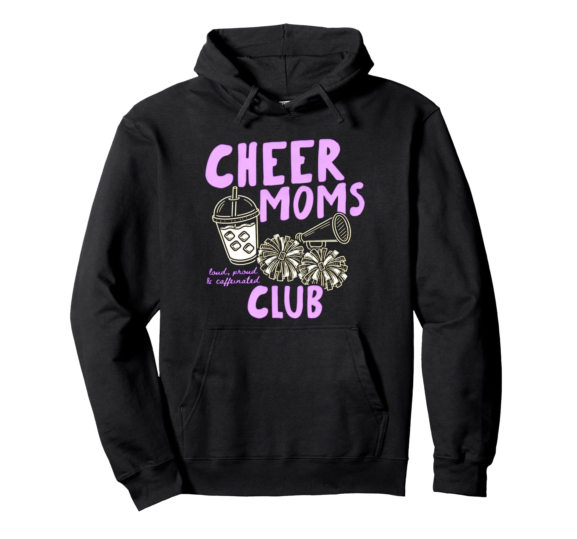 Cheer Mom Club Proud Team Supporter Hoodie - Unique Graphic for Adults - T-Shirt, Sweatshirt, Hoodie