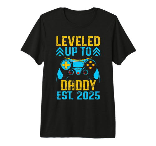 I Leveled Up To Daddy 2025 Gamer Dad T-Shirt - Custom Art Print Unisex - T-Shirt, Sweatshirt, Hoodie