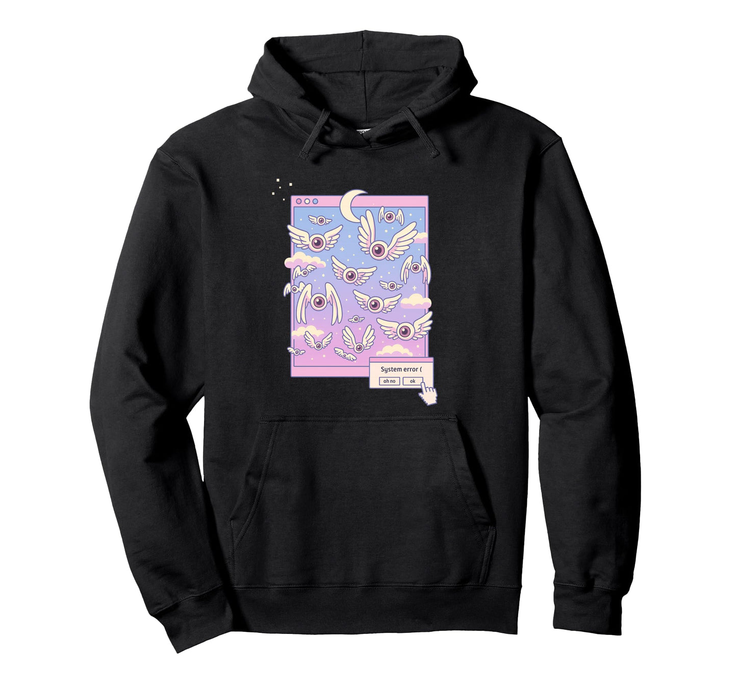 Weirdcore Winged Eyes Pastel Dreamcore Hoodie - Unique Graphic for Adults - T-Shirt, Sweatshirt, Hoodie
