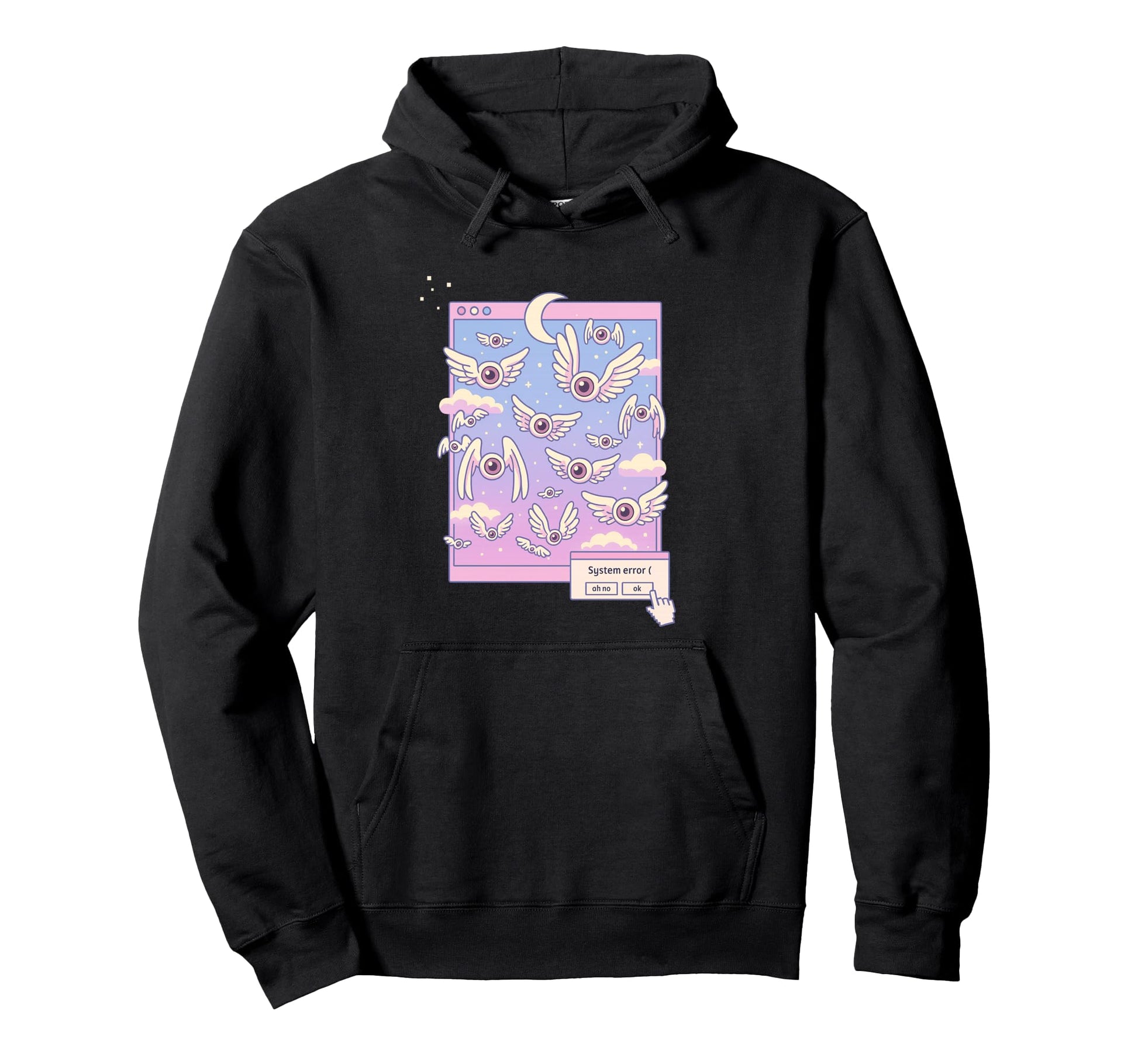Weirdcore Winged Eyes Pastel Dreamcore Hoodie - Unique Graphic for Adults - T-Shirt, Sweatshirt, Hoodie