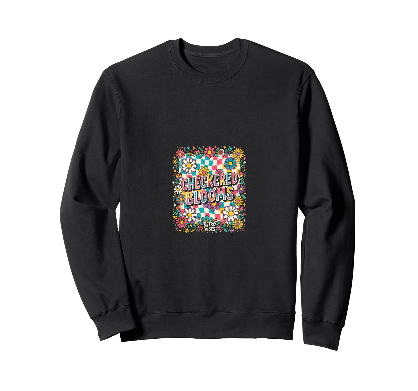 Checkered Blooms Flower Arranging Sweatshirt - Graphic Print Men Women - T-Shirt, Sweatshirt, Hoodie