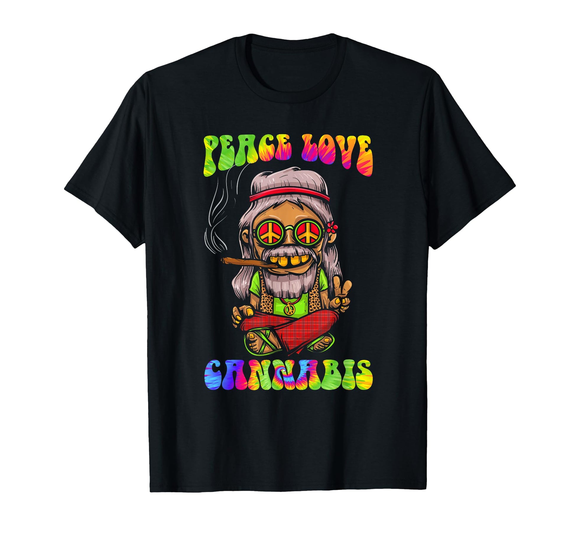 Hippie Love Weed Marijuana Cannabis T-Shirt - Novelty Apparel Men Women - T-Shirt, Sweatshirt, Hoodie