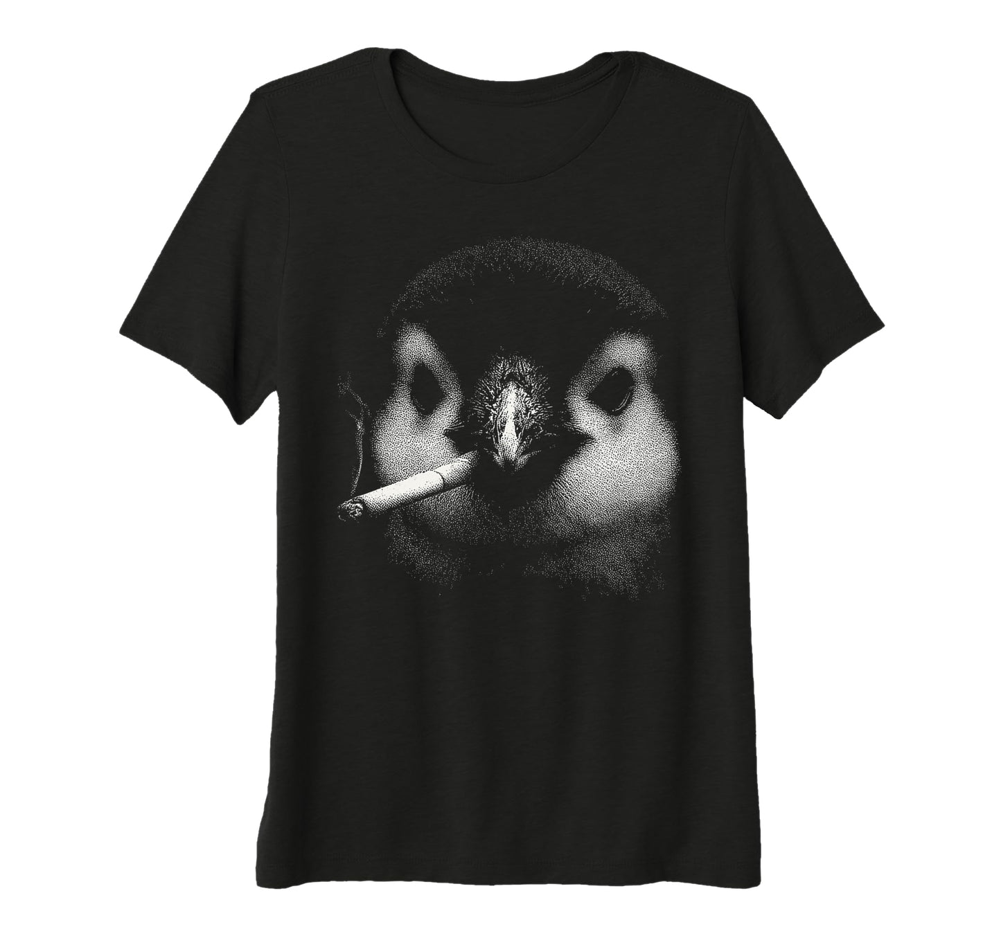 Womens Bad Penguin Smoking Cigarette T-Shirt - Graphic Print for Adults - T-Shirt, Sweatshirt, Hoodie
