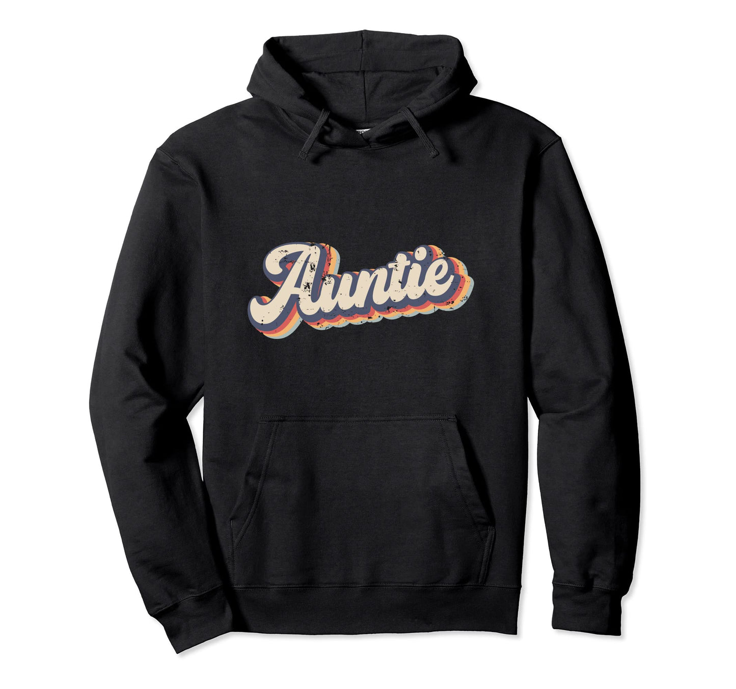 Auntie Rainbow Distressed Hoodie - Unique Graphic Men Women - T-Shirt, Sweatshirt, Hoodie