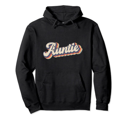 Auntie Rainbow Distressed Hoodie - Unique Graphic Men Women - T-Shirt, Sweatshirt, Hoodie