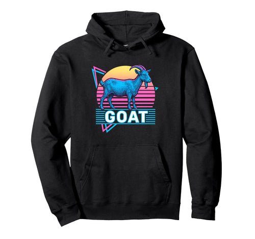 Goat Synthwave Aesthetic Animal Hoodie - Casual Everyday Wear for Adults - T-Shirt, Sweatshirt, Hoodie