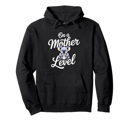Funny Mothers Day Mother Level Gamer Hoodie - Minimalist Print for Adults - T-Shirt, Sweatshirt, Hoodie