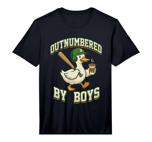 Outnumbered Baseball Duck Coffee Mom T-Shirt - Unique Graphic Men Women - T-Shirt, Sweatshirt, Hoodie