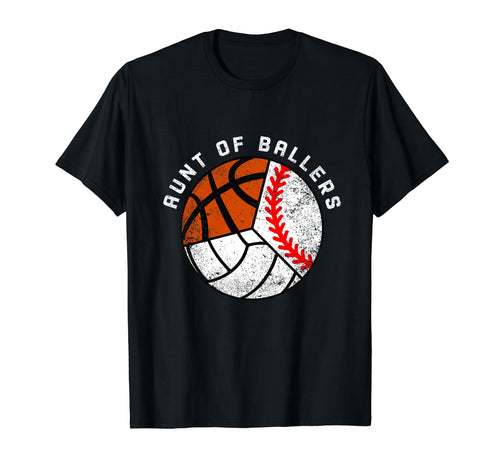 Aunt Ballers Funny Baseball Volleyball T-Shirt - Minimalist Print Unisex - T-Shirt, Sweatshirt, Hoodie
