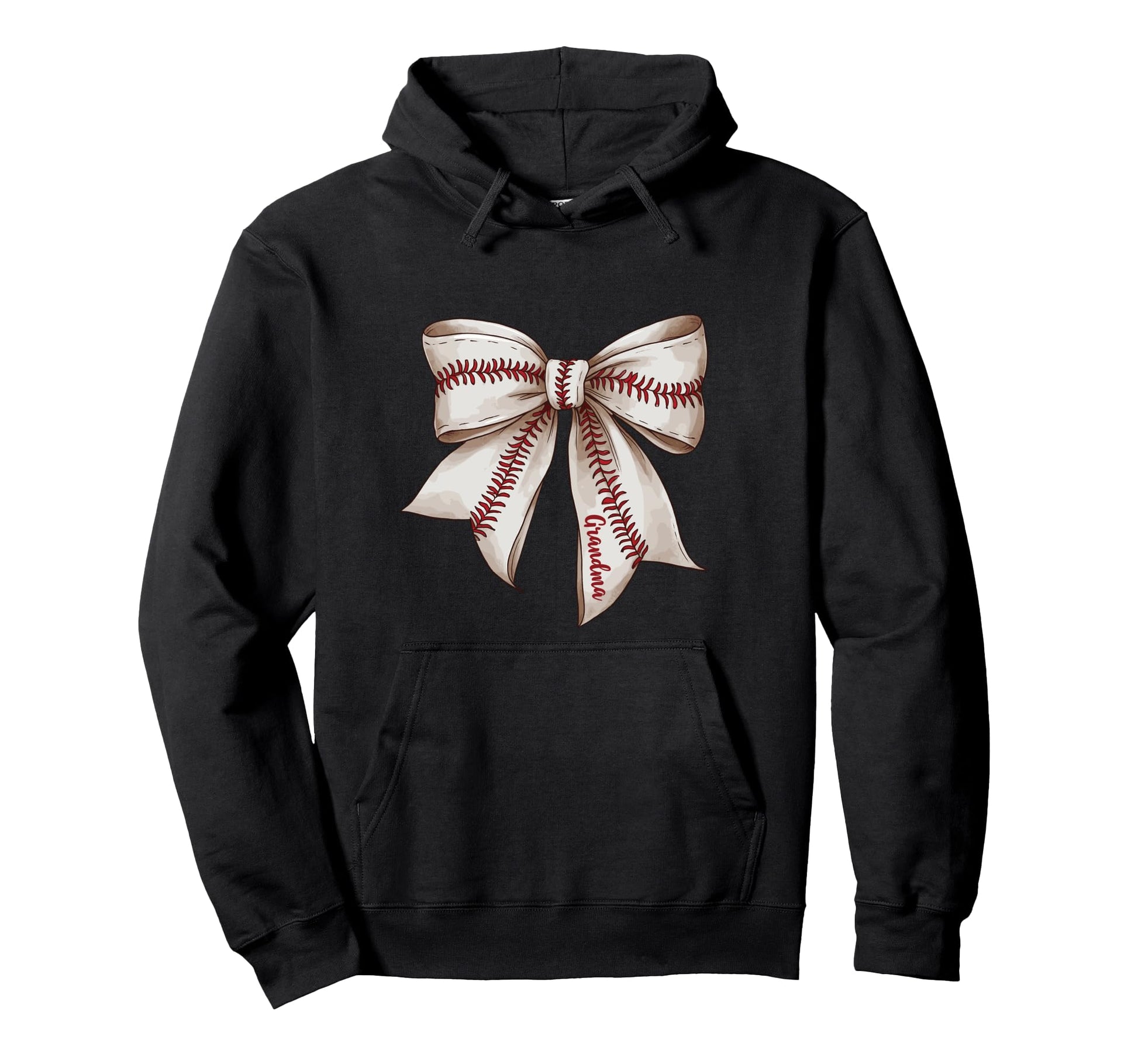 Grandma Baseball Bow Grandmothers Hoodie - Custom Art Print Unisex - T-Shirt, Sweatshirt, Hoodie