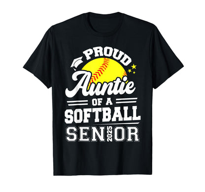 Proud Auntie Baseball Senior 2025 Graduate T-Shirt - Unique Graphic Unisex - T-Shirt, Sweatshirt, Hoodie