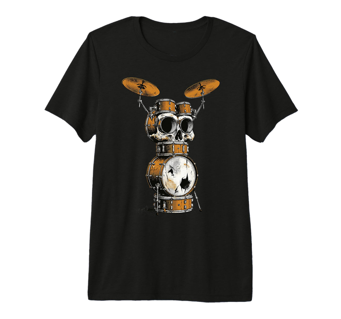 Skull Drum Set Rock Music Drummer T-Shirt - Aesthetic Graphic for Adults - T-Shirt, Sweatshirt, Hoodie