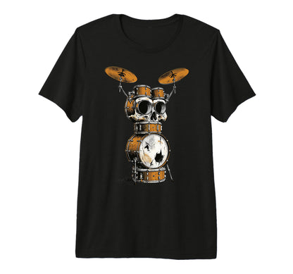 Skull Drum Set Rock Music Drummer T-Shirt - Aesthetic Graphic for Adults - T-Shirt, Sweatshirt, Hoodie