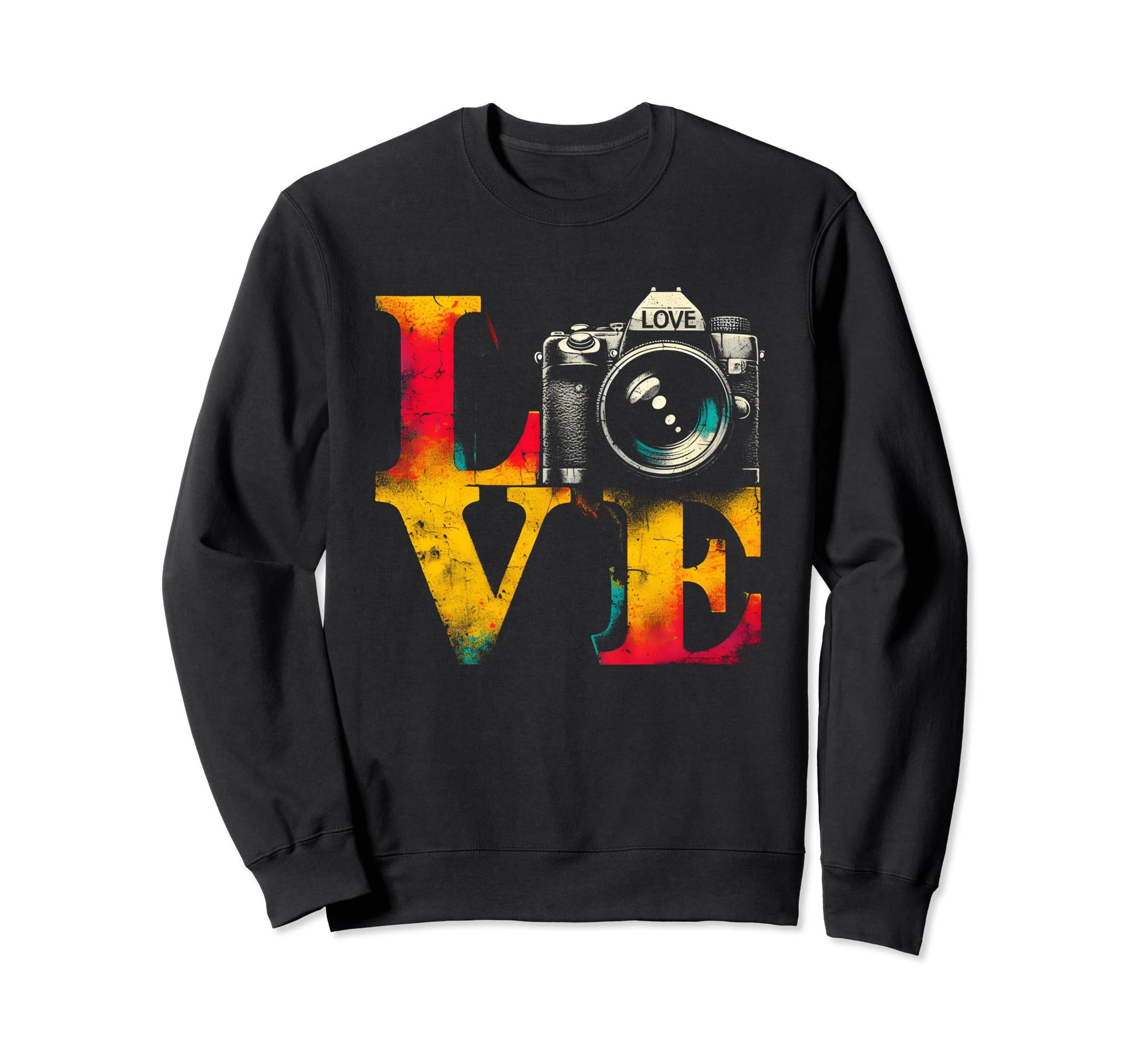 Love Camera Colorful Photographer Sweatshirt - Novelty Apparel for Adults - T-Shirt, Sweatshirt, Hoodie