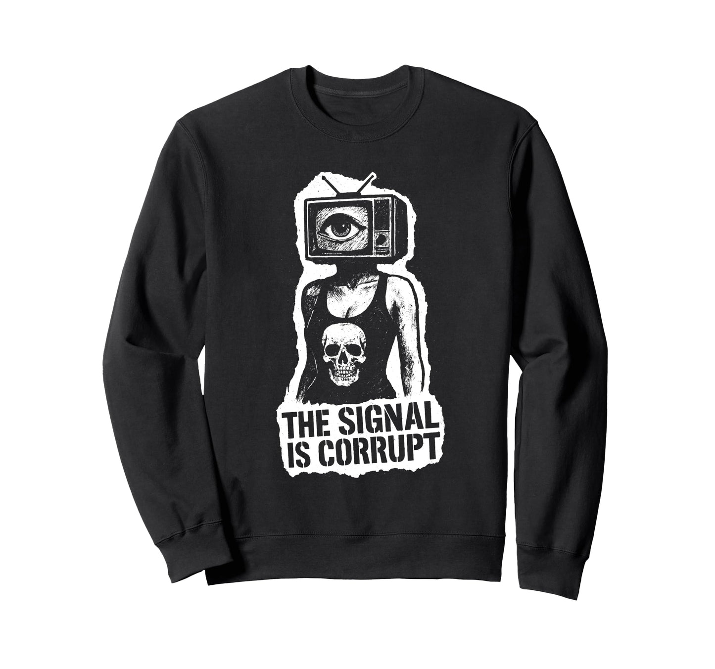 Punk Rock Skull 80S 90S Grunge Sweatshirt - Minimalist Print Men Women - T-Shirt, Sweatshirt, Hoodie