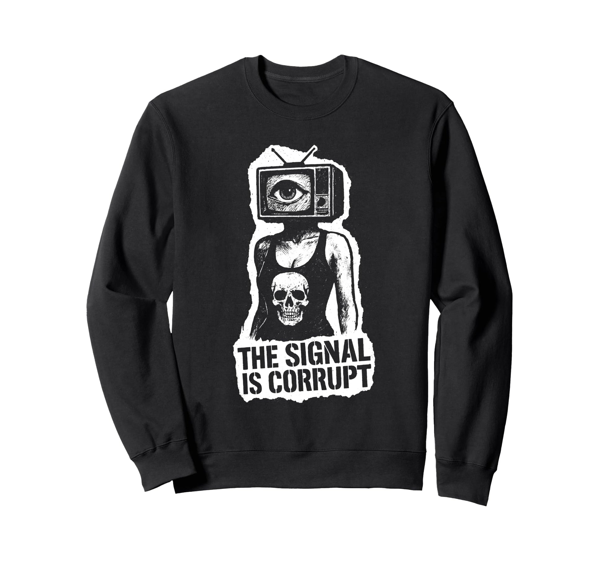 Punk Rock Skull 80S 90S Grunge Sweatshirt - Minimalist Print Men Women - T-Shirt, Sweatshirt, Hoodie
