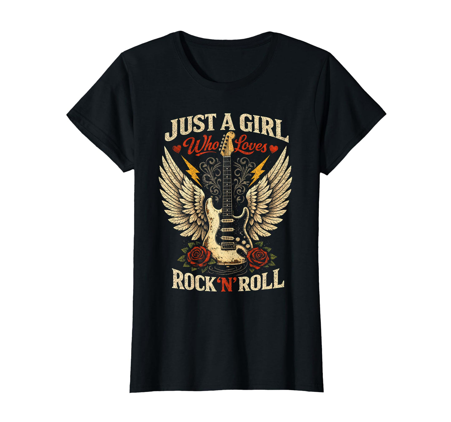 Just Who Loves Rock N Roll Guitar T-Shirt - Aesthetic Graphic Men Women - T-Shirt, Sweatshirt, Hoodie