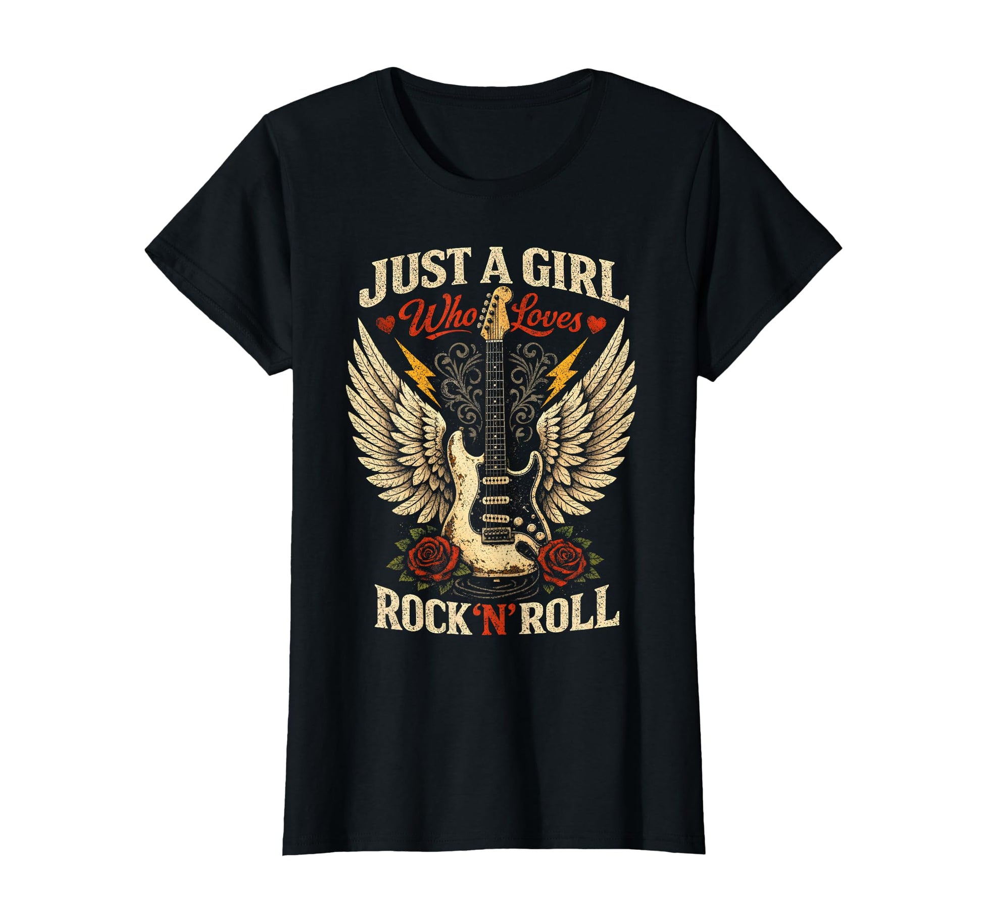 Just Who Loves Rock N Roll Guitar T-Shirt - Aesthetic Graphic Men Women - T-Shirt, Sweatshirt, Hoodie