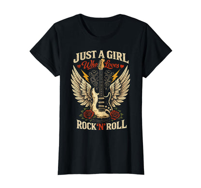 Just Who Loves Rock N Roll Guitar T-Shirt - Aesthetic Graphic Men Women - T-Shirt, Sweatshirt, Hoodie
