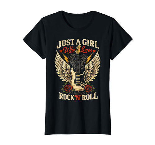 Just Who Loves Rock N Roll Guitar T-Shirt - Aesthetic Graphic Men Women - T-Shirt, Sweatshirt, Hoodie