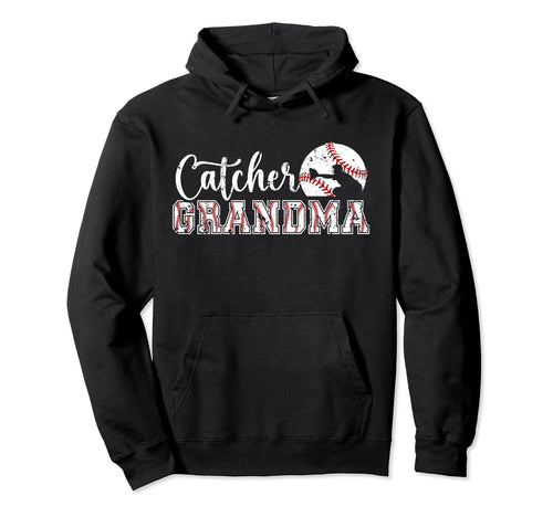 Proud Baseball Catcher Grandma Baseball Hoodie - Unique Graphic Unisex - T-Shirt, Sweatshirt, Hoodie