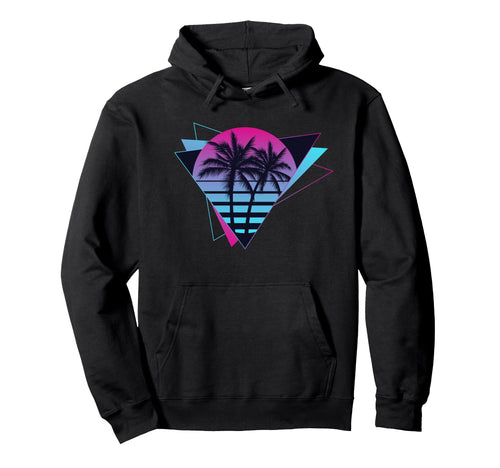 80S 90S Sunset Palm Trees Vaporwave Hoodie - Casual Everyday Wear Unisex - T-Shirt, Sweatshirt, Hoodie