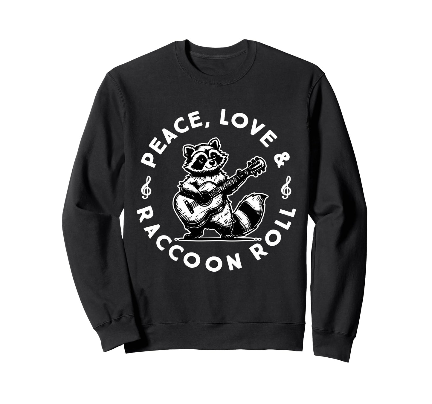 Raccoon Rock And Roll Music Raccoon Sweatshirt - Streetwear Style Unisex - T-Shirt, Sweatshirt, Hoodie