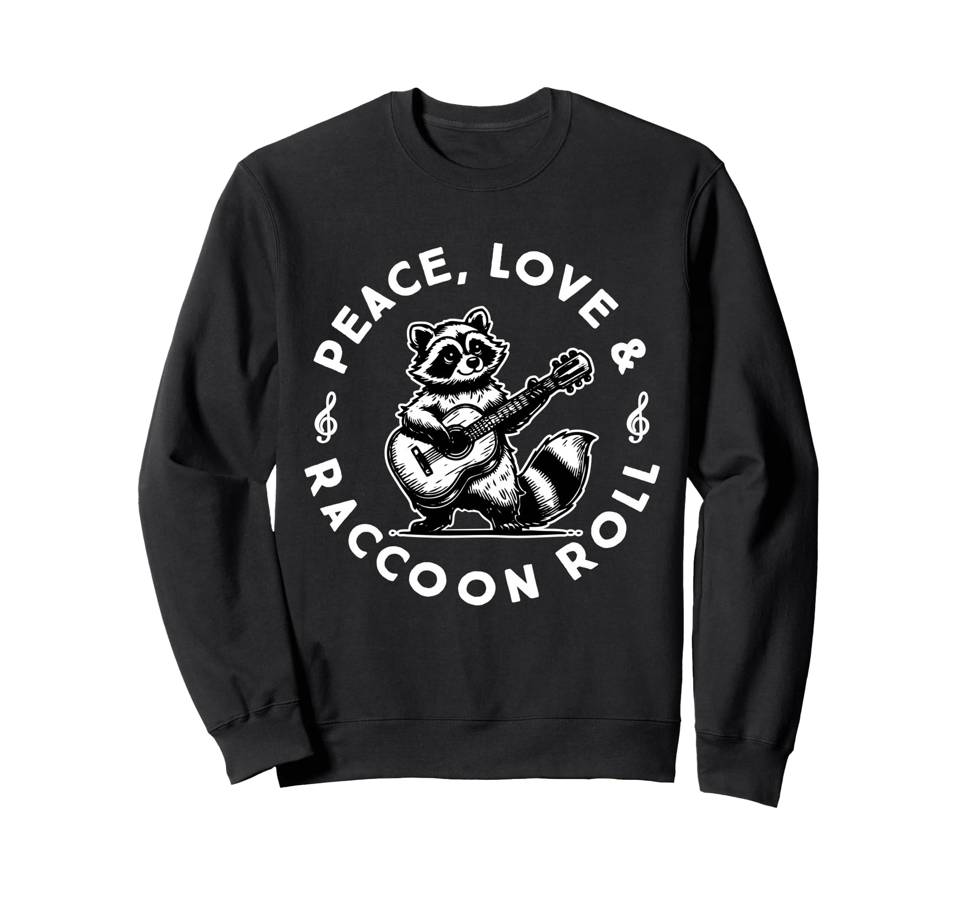 Raccoon Rock And Roll Music Raccoon Sweatshirt - Streetwear Style Unisex - T-Shirt, Sweatshirt, Hoodie