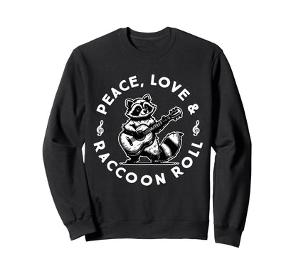 Raccoon Rock And Roll Music Raccoon Sweatshirt - Streetwear Style Unisex - T-Shirt, Sweatshirt, Hoodie