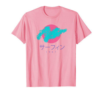 Japanese 80S Surfing Vaporwave T-Shirt - Novelty Apparel Men Women - T-Shirt, Sweatshirt, Hoodie
