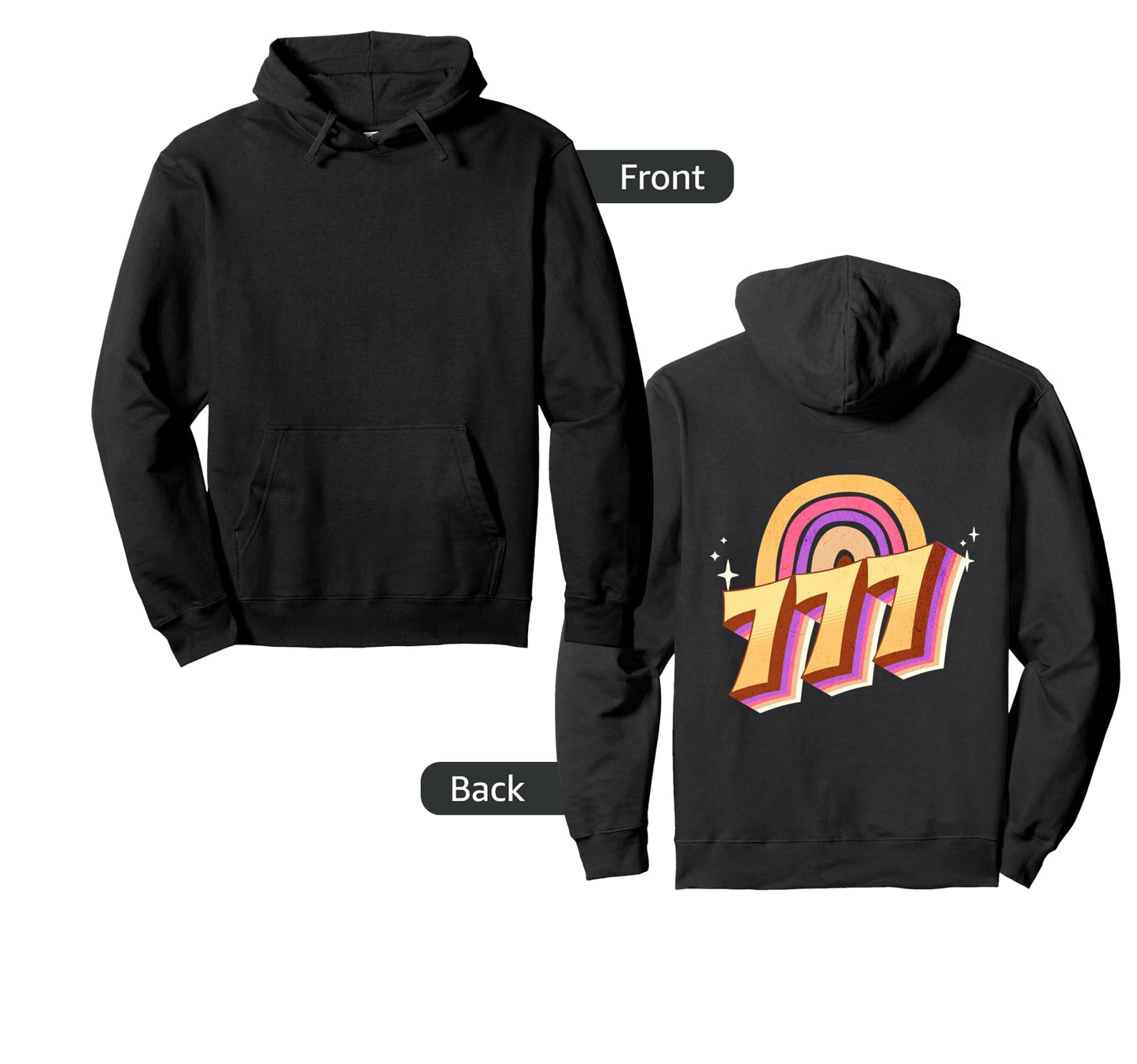 Angel Number 777 Rainbow Hoodie - Fun Novelty Design Unisex - T-Shirt, Sweatshirt, Hoodie