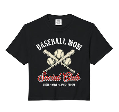 Baseball Mom Social Club Bleacher Hoodie - Minimalist Print for Adults - T-Shirt, Sweatshirt, Hoodie